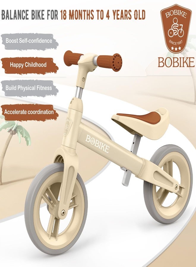Bobike Toddler Balance Bike Toys for 1 to 6 Year Old Girls Boys Adjustable Seat and Handlebar No-Pedal Training Bike Best Gifts for Kids (Beige) - Image 2