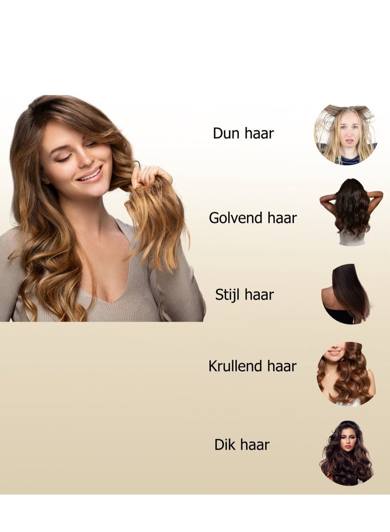 JAJEEK 6-in-1 Multifunction Hair Dryer Brush with Replaceable Styling Heads – Fast-Heating Foldable Hot Air Comb & Blow Dryer with Heat-Resistant Gloves – Gentle Hair Styler for All Hair Types - Image 2