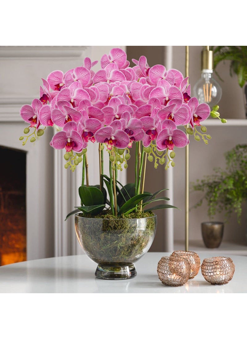 DILATATA 30 Inch Fuchsia Orchids Artificial Flowers Real Touch Phalaenopsis Spray Artificial Orchid Stems with 12 Flowers Fake Moth Tall Faux Flowers Arrangement for Home Decor  Party Wedding Decoration  - Image 2