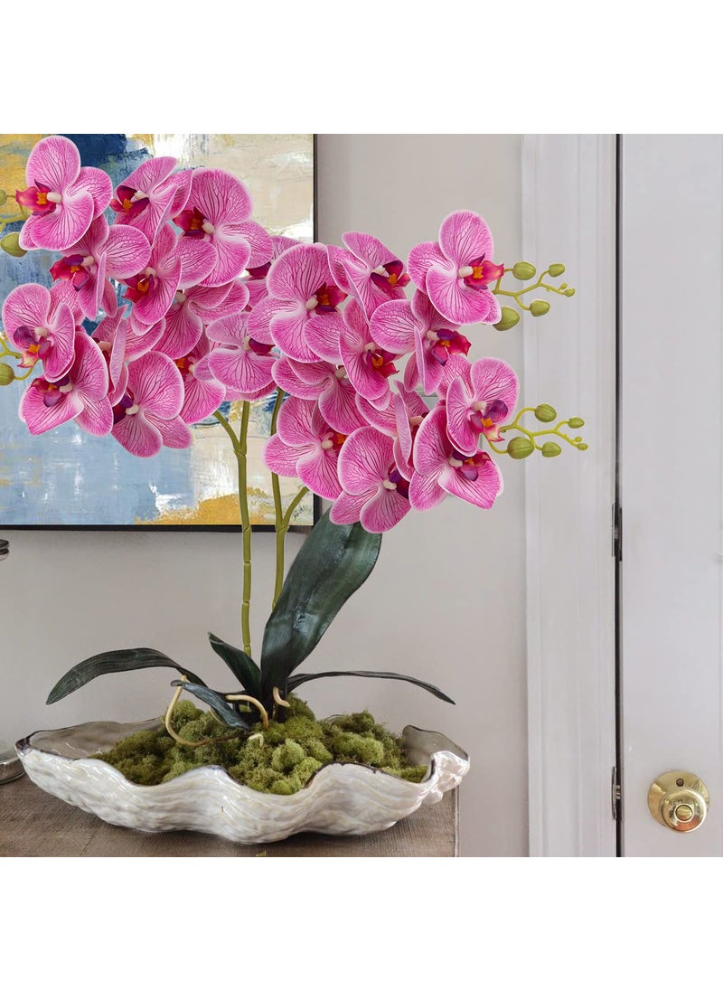 DILATATA 30 Inch Fuchsia Orchids Artificial Flowers Real Touch Phalaenopsis Spray Artificial Orchid Stems with 12 Flowers Fake Moth Tall Faux Flowers Arrangement for Home Decor  Party Wedding Decoration  - Image 3