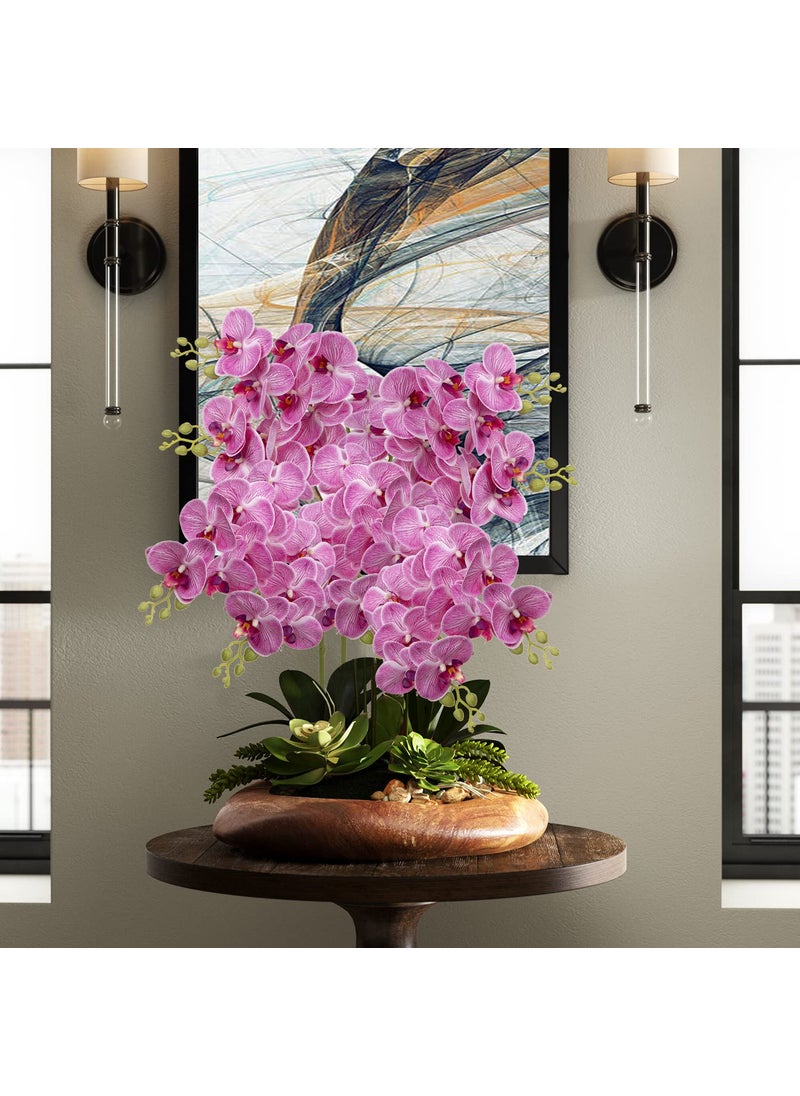 DILATATA 30 Inch Fuchsia Orchids Artificial Flowers Real Touch Phalaenopsis Spray Artificial Orchid Stems with 12 Flowers Fake Moth Tall Faux Flowers Arrangement for Home Decor  Party Wedding Decoration  - Image 4