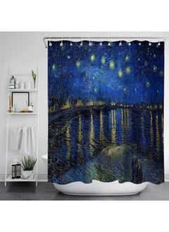 Bluejw Cross Border Van Gogh Art Shower Curtain Bathroom 3D Printing Waterproof Fabric With Hook Decoration Bathtub Waterproof Curtain  - Image 1