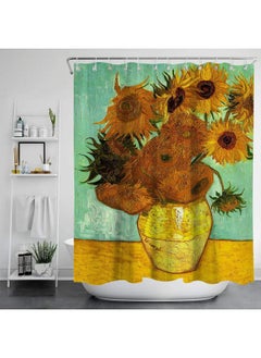 Bluejw Cross Border Van Gogh Art Shower Curtain Bathroom 3D Printing Waterproof Fabric With Hook Decoration Bathtub Waterproof Curtain  - Image 4