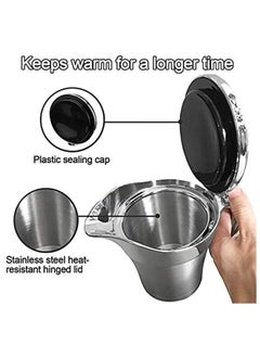 Generic 450ml gravy boat stainless steel gravy pot double insulated sauce pot with lid for storing gravy or cream, used in homes and kitchens  - Image 4