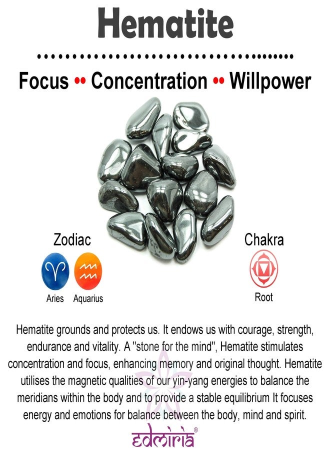 EDMIRIA Natural Hematite Faceted Semi Precious Stones Reiki Chakra Healing Yoga Meditation Crystal Fengshui 8mm Gemstones Round Beads Stretchable Bracelet for Men and Women - Image 5