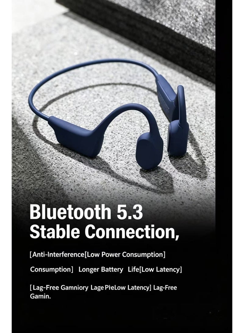 Sanag A30S Pro Max 32G Wireless Earphones Air Conduction Headphones Bluetooth 5.0 with Mic,Titanium Lightweight,Waterproof,Music Answer Phone Call for Running Hiking Driving Cycling, Blue - Image 2