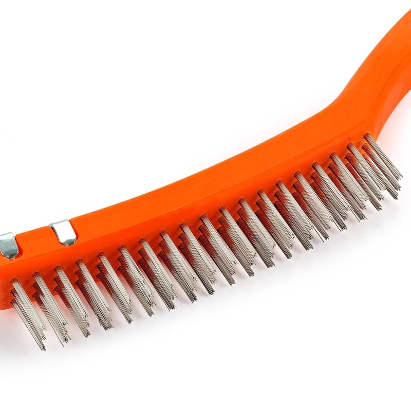 MAXMAN Wire Brushes 2 Pcs, 14 Inch Stainless and Carbon Steel Wire Scratch Brush, Wire Brush Set with Metal Scraper, Heavy Duty Wire Brush for Cleaning Rust, Automotive, Paint, Welding - Image 4