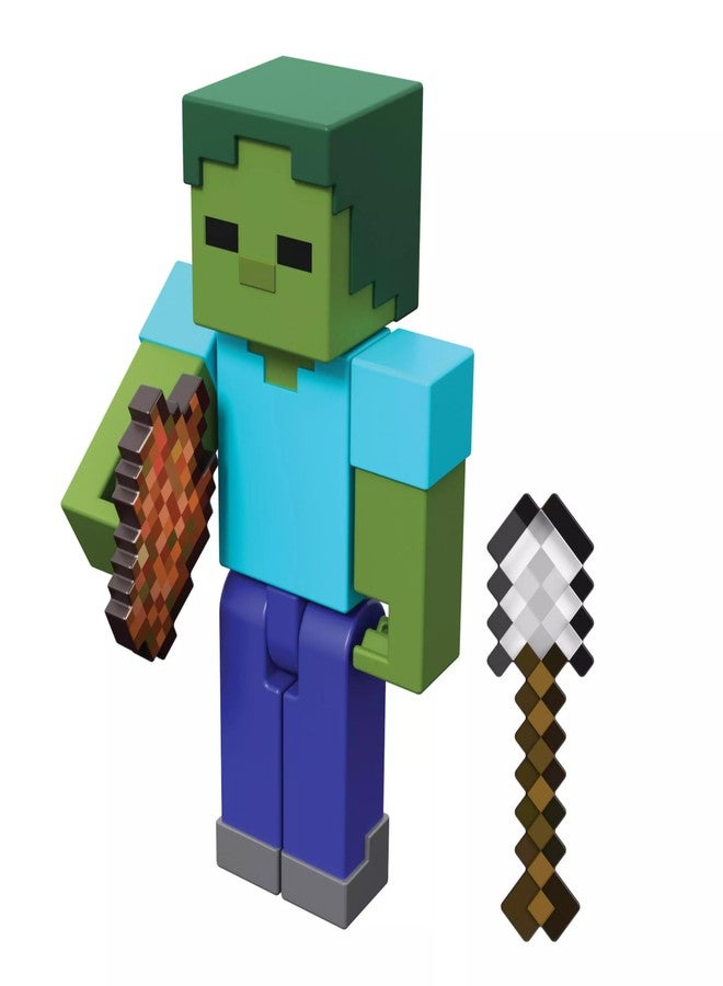 Minecraft Vanilla Zombie Action Figure for Kids Ages 6 and Up