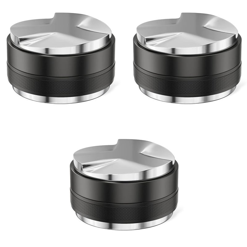 SUPVOX Espresso Coffee Distributor Tamper Double Side Ground Press Depth Stainless Steel Adjustable Leveler Fit for 51mm Portafilter 3 PCS - Image 1
