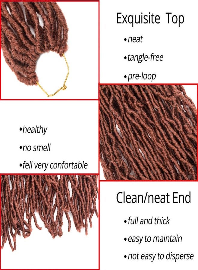 conrora soft locs crochet hair 18 Inch 6 Packs copper red Curly Wavy Crochet Synthetic Braiding Hair Extensions Dreads Crochet for black women(18 inch, 350) - Image 4