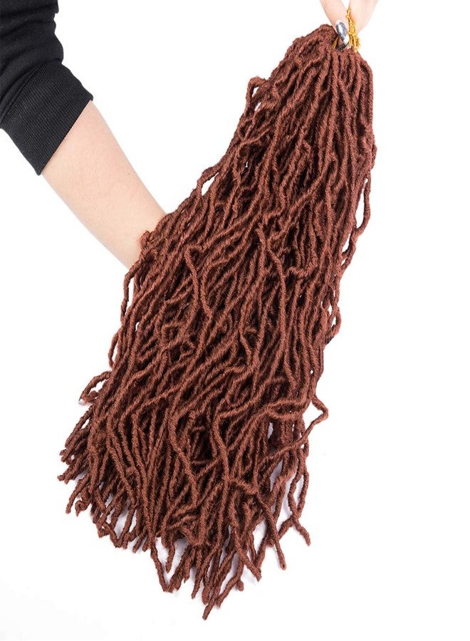 conrora soft locs crochet hair 18 Inch 6 Packs copper red Curly Wavy Crochet Synthetic Braiding Hair Extensions Dreads Crochet for black women(18 inch, 350) - Image 2