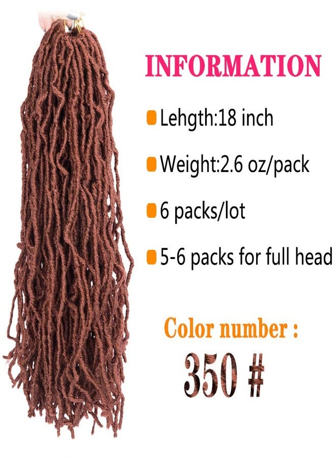 conrora soft locs crochet hair 18 Inch 6 Packs copper red Curly Wavy Crochet Synthetic Braiding Hair Extensions Dreads Crochet for black women(18 inch, 350) - Image 3