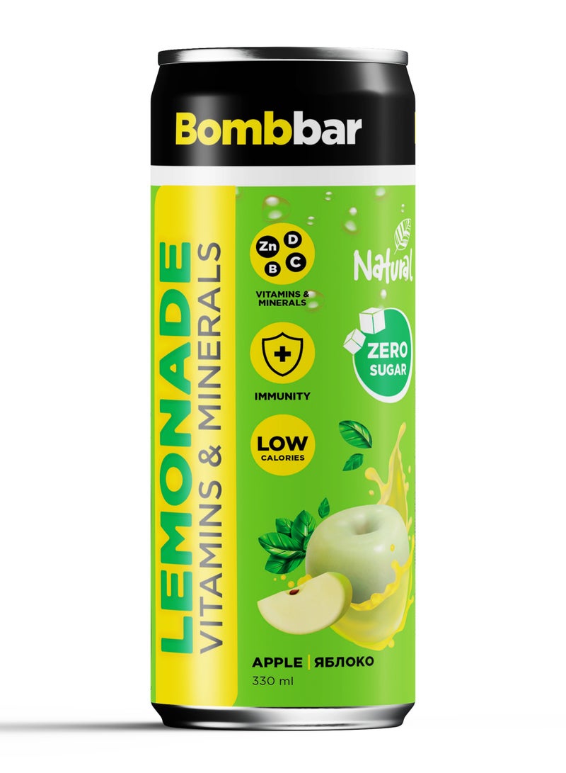 بومبار مشروب منخفض السعرات الحرارية غني بالفيتامينات والمعادن بنكهة التفاح بدون سكر – 6 × 330 مل - Image 4