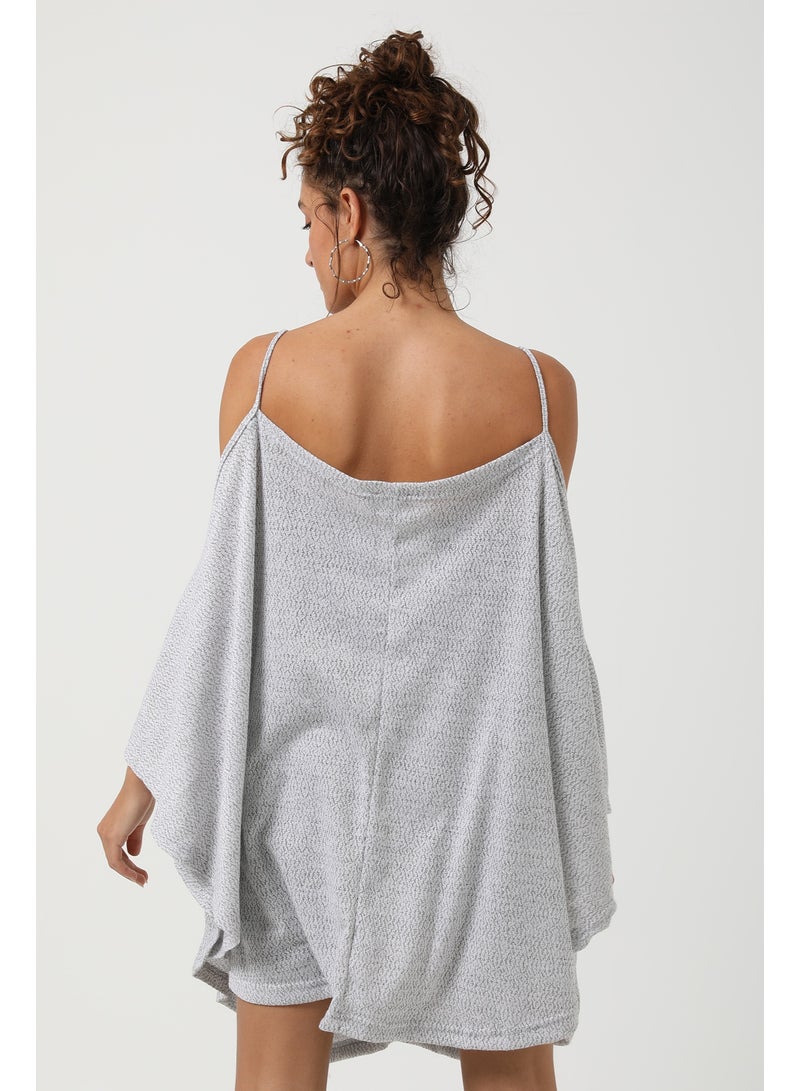 kady Spaghetti Straps Cover Up - Light Grey - Image 3