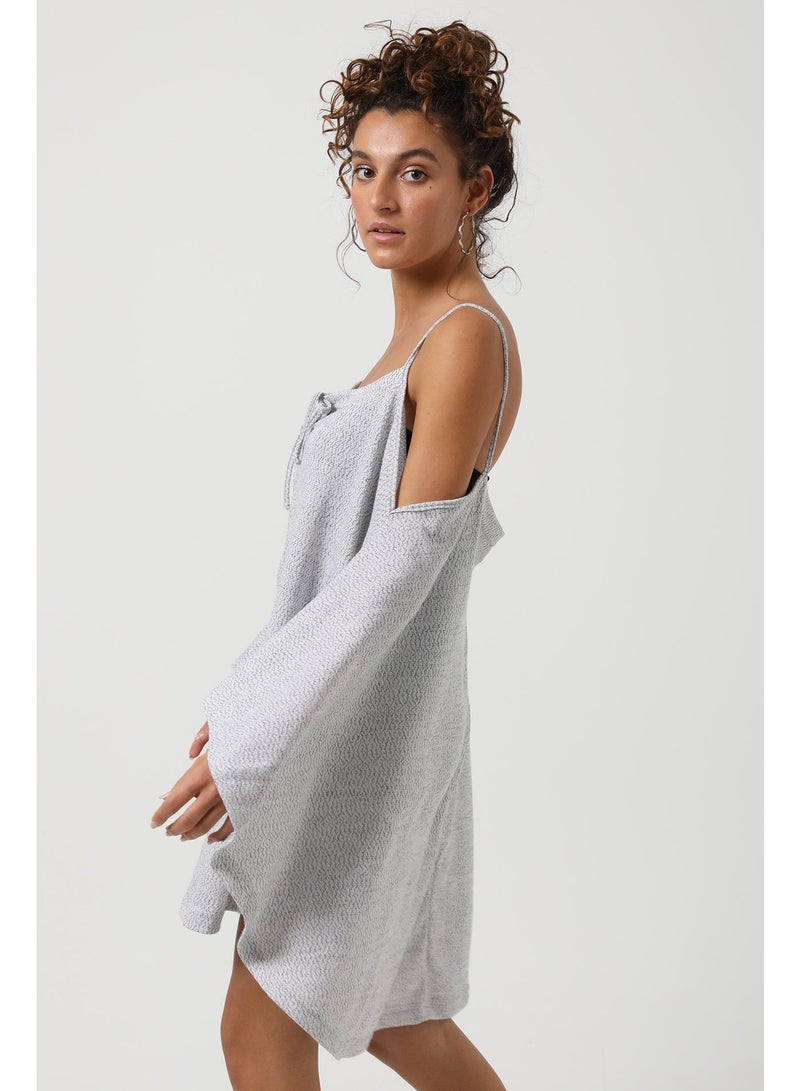 kady Spaghetti Straps Cover Up - Light Grey - Image 2