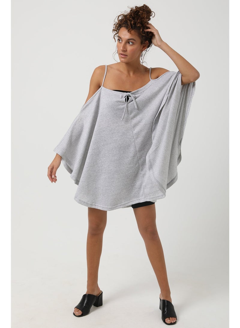 kady Spaghetti Straps Cover Up - Light Grey - Image 1