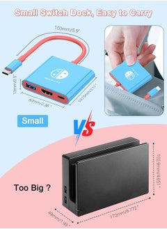 VKL Switch Dock for Nintendo Switch & OLED, Nintendo Switch Docking Station for TV,Nintendo Switch Base Accessories,Portable Switch Travel Dock,USB C to HDMI Adapter for Steam Deck/MacBook/Laptop  - Image 3