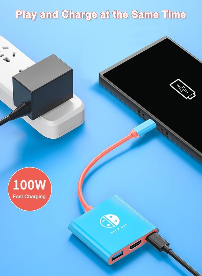 Switch Dock for Nintendo Switch & OLED, Nintendo Switch Docking Station for TV,Nintendo Switch Base Accessories,Portable Switch Travel Dock,USB C to HDMI Adapter for Steam Deck/MacBook/Laptop