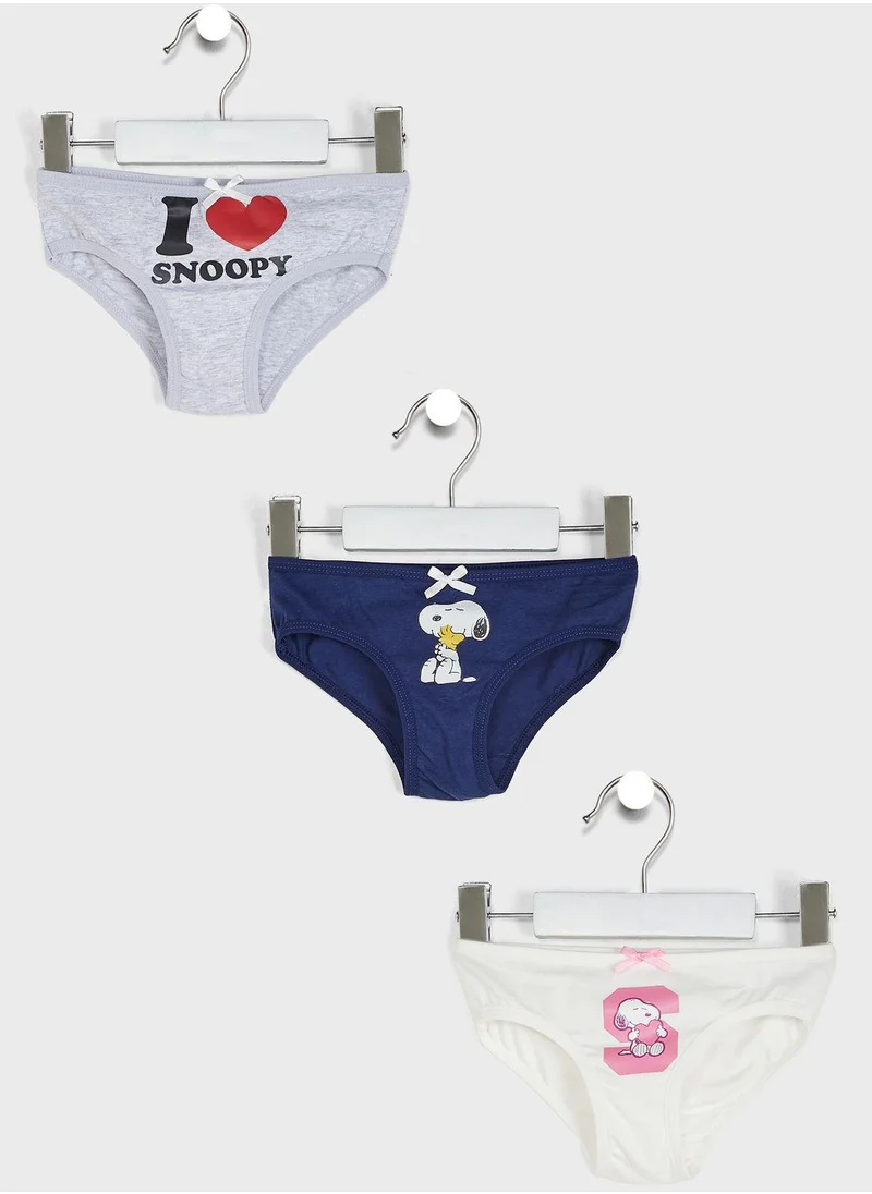 Peanuts Kids 3 Pack Snoopy Brief