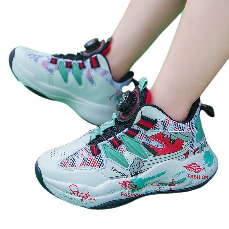 Fujian Manufacturers Boys Shoes Basketball Shoes 2022 New Autumn Cuhk Running Sneakers Breathable Mesh Spin - Image 5