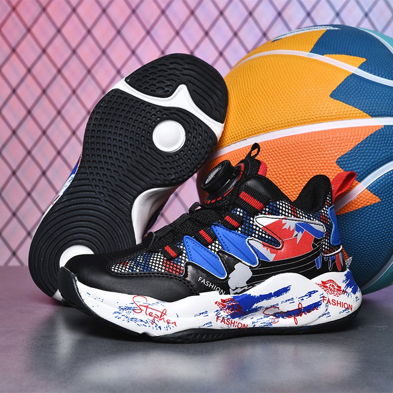 Fujian Manufacturers Boys Shoes Basketball Shoes 2022 New Autumn Cuhk Running Sneakers Breathable Mesh Spin - Image 3