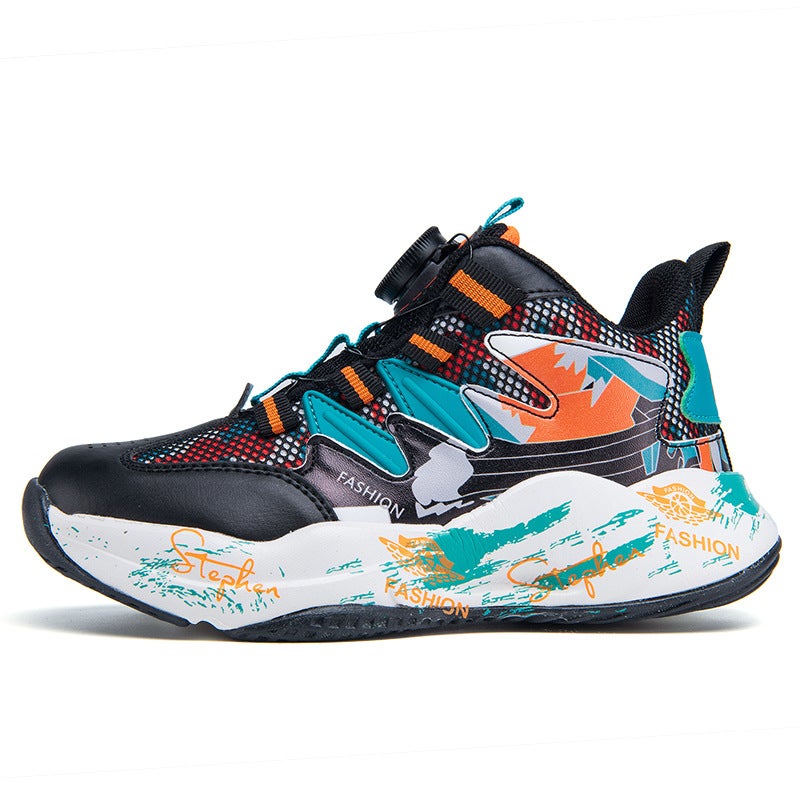 Fujian Manufacturers Boys Shoes Basketball Shoes 2022 New Autumn Cuhk Running Sneakers Breathable Mesh Spin - Image 4