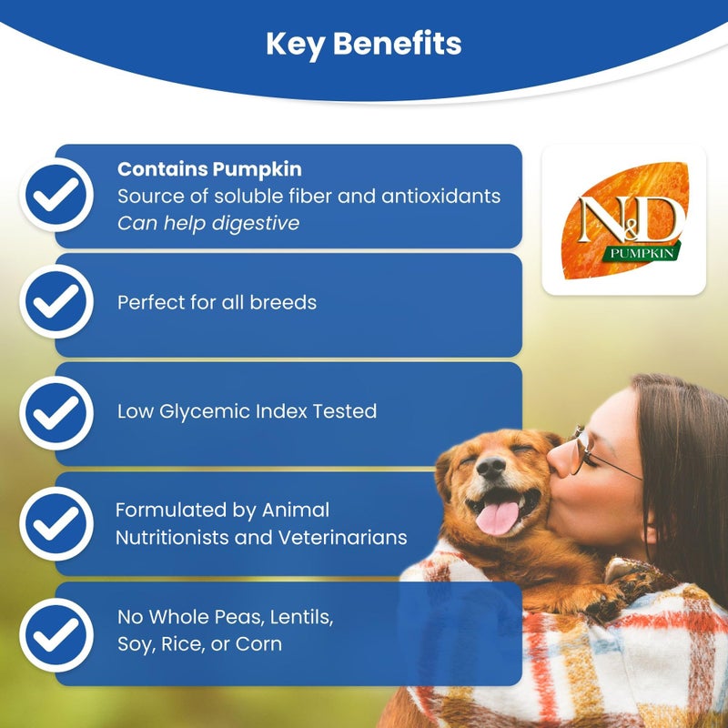 Farmina N&D Pumpkin Adult Mini Dog Food | Lamb, Blueberry & Pumpkin | Rich in Anti-oxidants|Complete Food for Adult Dogs | 0.8kg | No Artificial Preservatives - Image 4