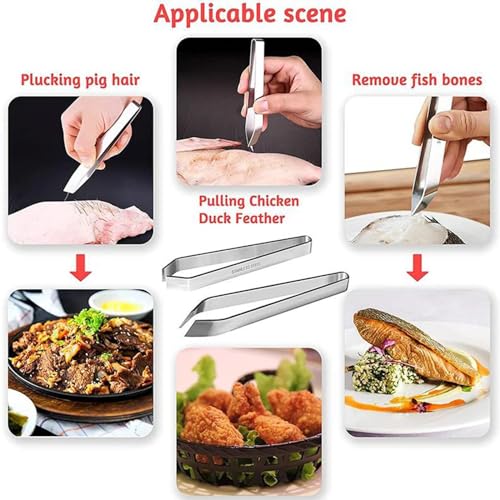 CALANDIS® 2X Garlic Peeler Manual Precision Pliers Cooking Tweezers Fish Bone Tweezers | 2 Fish Bone Tweezers - Image 4