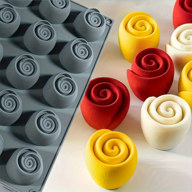 15 Hole Rose Silicone Mold Creative Mousse Cake Baking Tool Easy Demolding - Image 4
