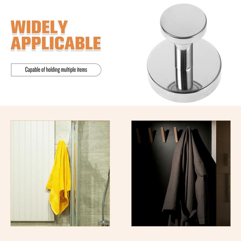 Stainless Steel Wall Mounted Coat Hook Door Hanger for Bathroom Kitchen Robe Towel Polished Finish - Image 4