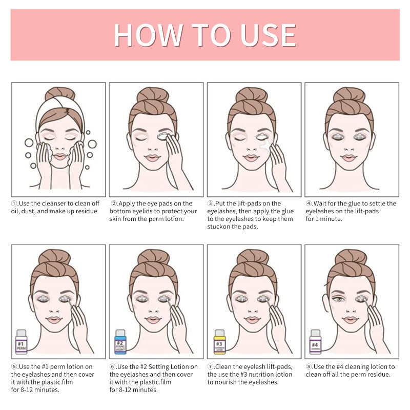 ICONSIGN Lash Lift Kit, Professional Salon Semi-Permanent Curling Eyelash Perm Kit with Lash Shields, Eye Gel Pads and Brushes - Image 5