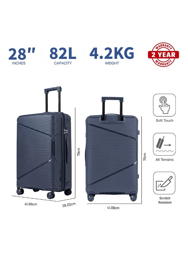 Eagle Express Cruiser Elite 28 Inch Large Luggage Dark Blue, PP Hard Shell Check-In Trolley Suitcase with Lightweight Travel Design, Durable Spinner Wheels, Secure Lock System and 2 Year Warranty - Image 3