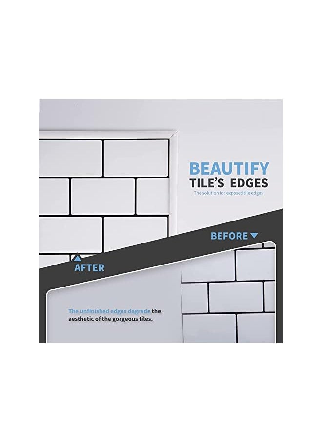 The White Shop WHITE SHOP Peel and Stick Flexible Vinyl Molding Trim for Wall Tile Edges, Kitchen backsplash, Mirrior Frame in Sliver  - Image 4