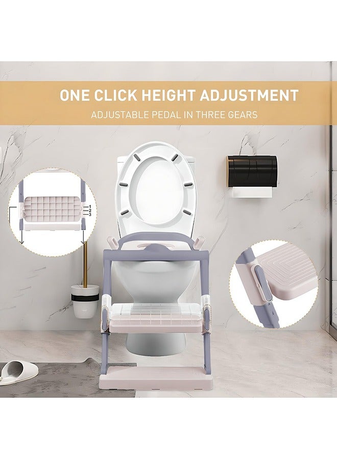 Arabest Portable & Foldable Potty Training Seat for Baby Boys & Girls - Adjustable Baby Toilet with Anti-Slip Pad | Safe & Comfortable Potty Seat for Toddlers (Purple, Potty Training, Baby Toilet) - Image 2