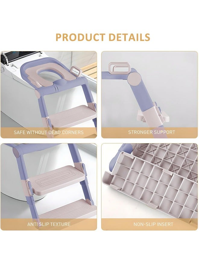 Arabest Portable & Foldable Potty Training Seat for Baby Boys & Girls - Adjustable Baby Toilet with Anti-Slip Pad | Safe & Comfortable Potty Seat for Toddlers (Purple, Potty Training, Baby Toilet) - Image 3