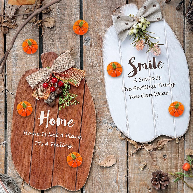 CINPIUK 12 Set Felt Pumpkin for Crafts, Wool Felt Pumpkin Slice Plush for Autumn Tiered Tray Decoation Party Favors Farmhouse Decor DIY Craft Jewelry Acessory - Image 4