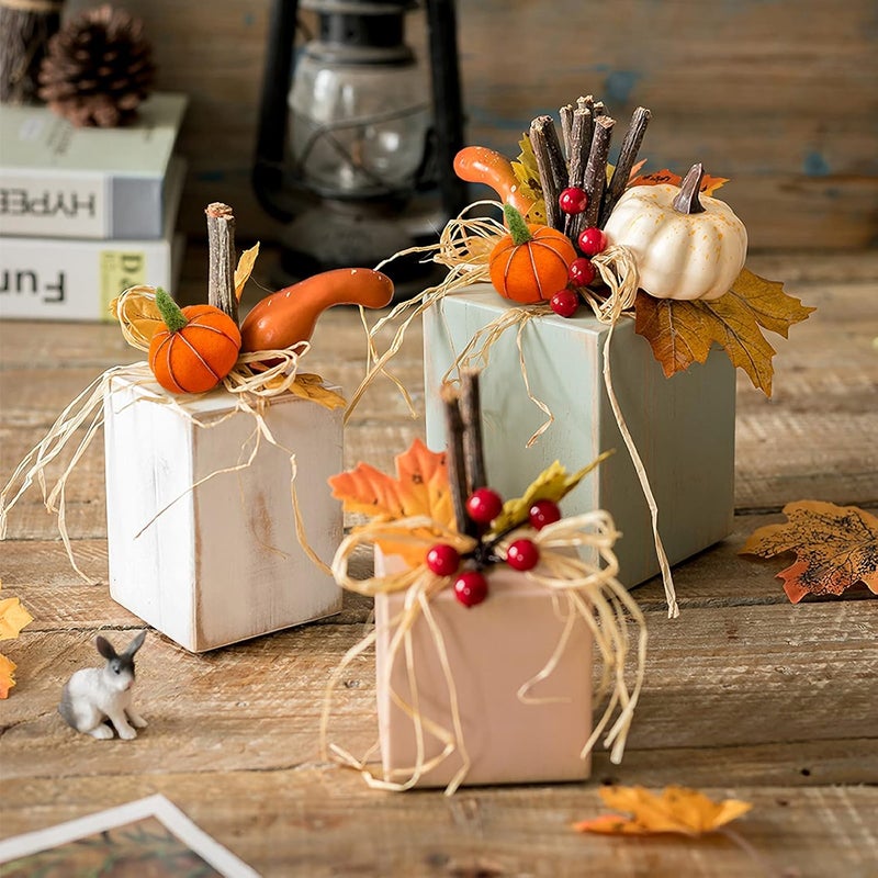 CINPIUK 12 Set Felt Pumpkin for Crafts, Wool Felt Pumpkin Slice Plush for Autumn Tiered Tray Decoation Party Favors Farmhouse Decor DIY Craft Jewelry Acessory - Image 3