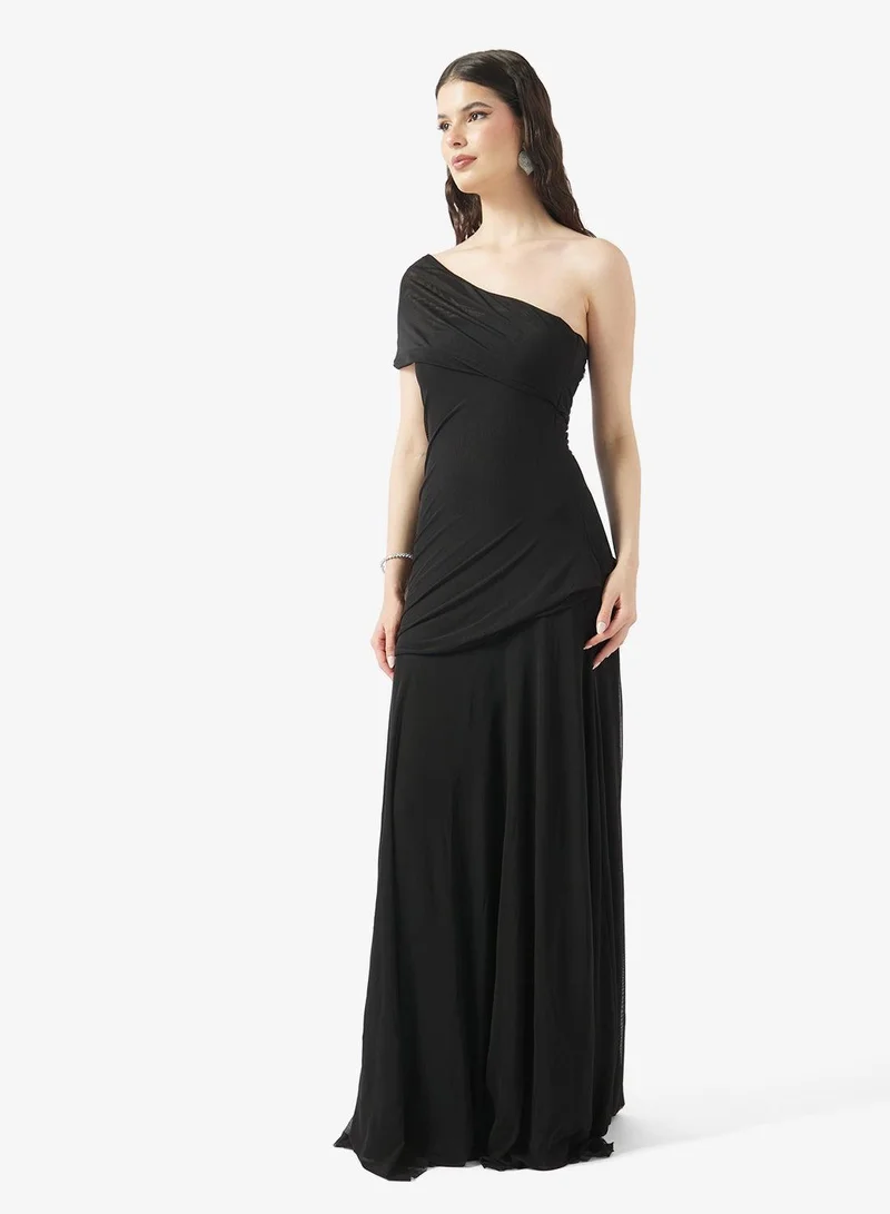 Ginger One Shoulder Soft Touch Ruched Bodycon Dress