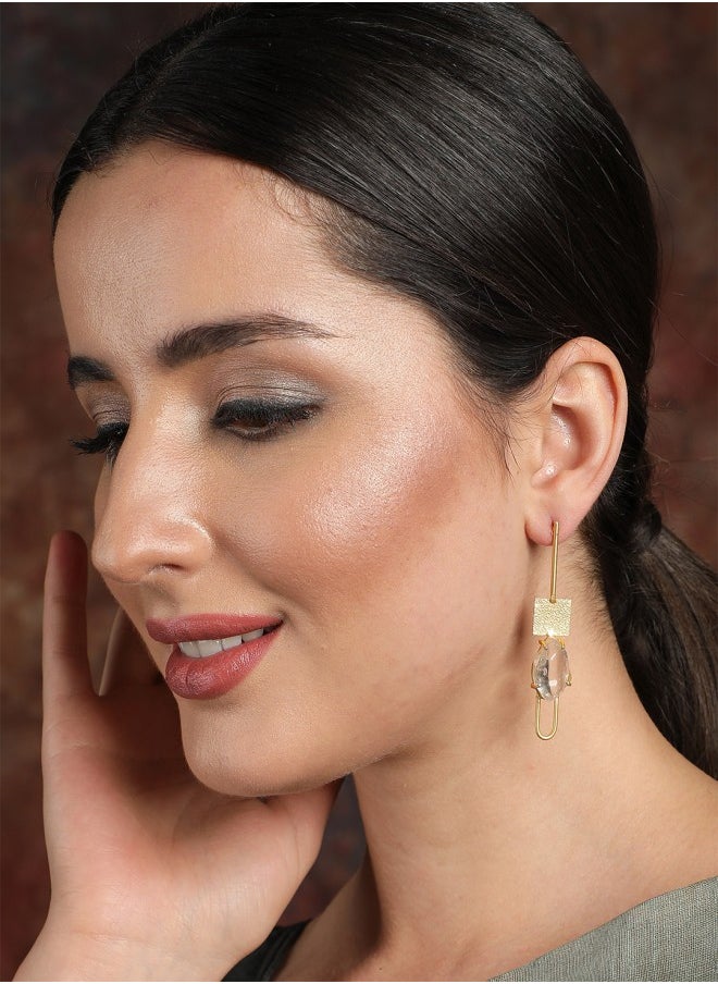 ISHIN Gold-Plated Contemporary Drop Earrings  - Image 1