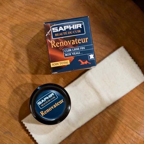 Saphir سافير بيوتي دو كوير رينوفاتور - ينظف، يغذي، يحمي ويعطي لمعة - مع قطعة قماش تنظيف شاموا - 50 مل - Image 5