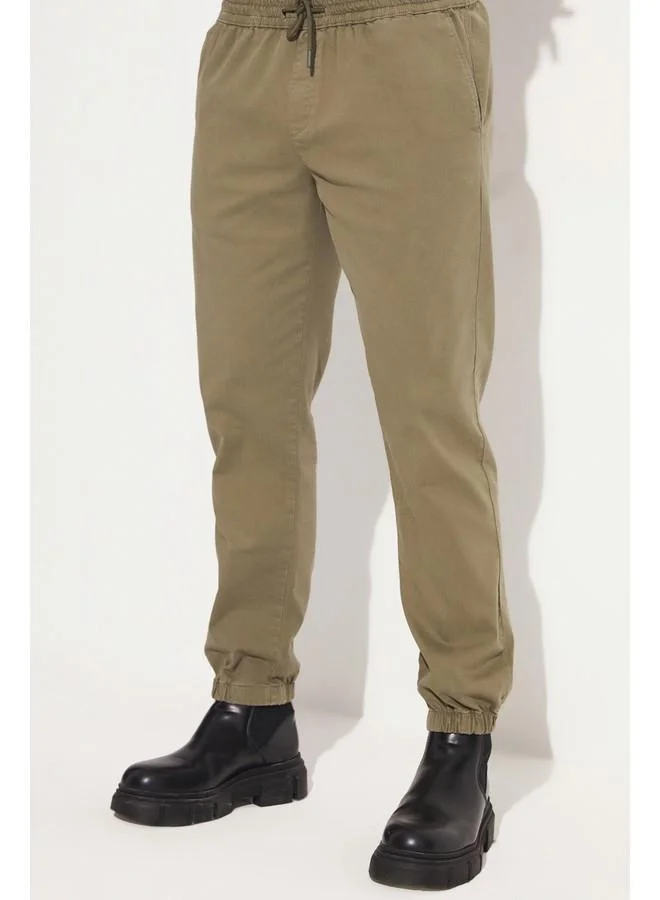 JUNE June Men Regular Fit Jogger Trouser Khaki