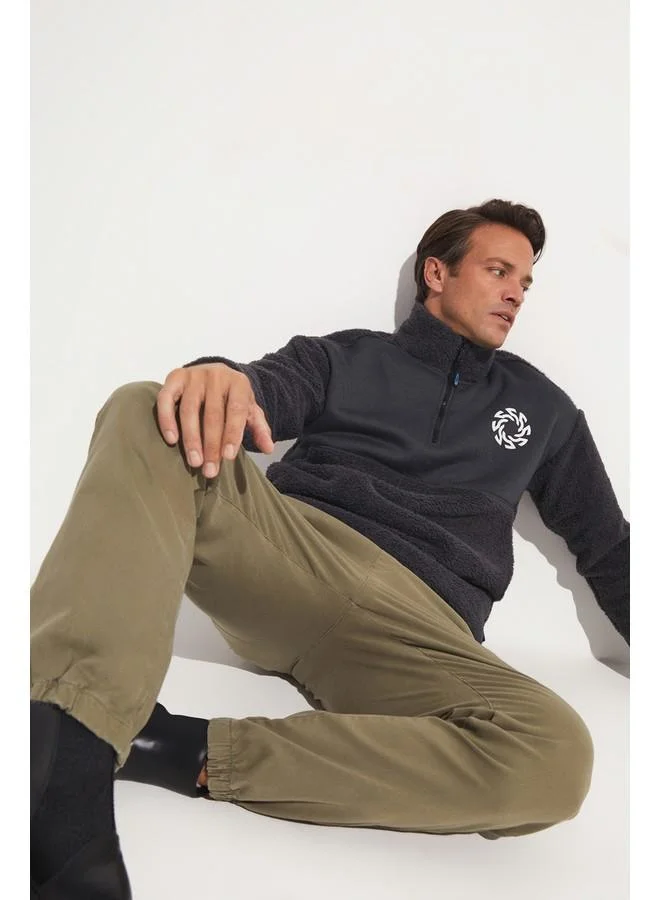 JUNE June Men Regular Fit Jogger Trouser Khaki