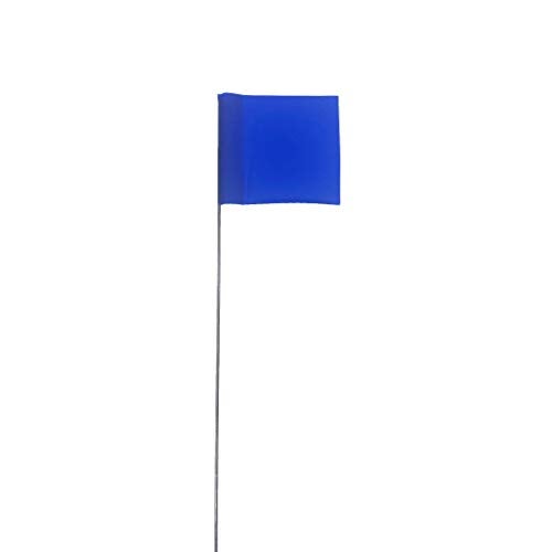 Swanson Tool Co. , Inc Swanson Tool Co FBL15100 2.5-Inch by 3.5-Inch Marking Flags with 15-Inch Wire Staffs, Blue, 100-Pack - Image 1