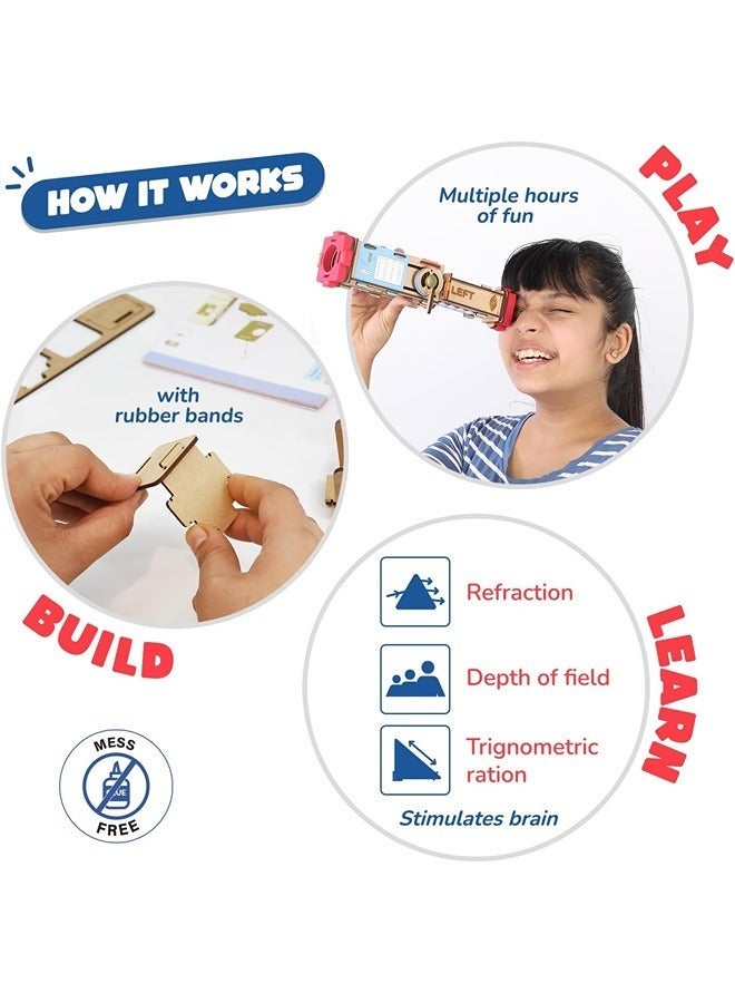 Smartivity Telescope DIY S.T.E.M Educational Toy (Beige, SMRT1174) for Kids – Learn Optics, Lens Systems & Magnification | Adjustable Focus | Explorer Science Kit - Image 3