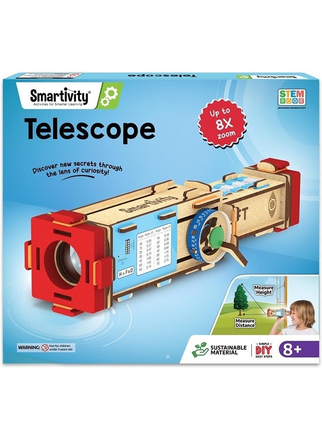 Smartivity Telescope DIY S.T.E.M Educational Toy (Beige, SMRT1174) for Kids – Learn Optics, Lens Systems & Magnification | Adjustable Focus | Explorer Science Kit - Image 1