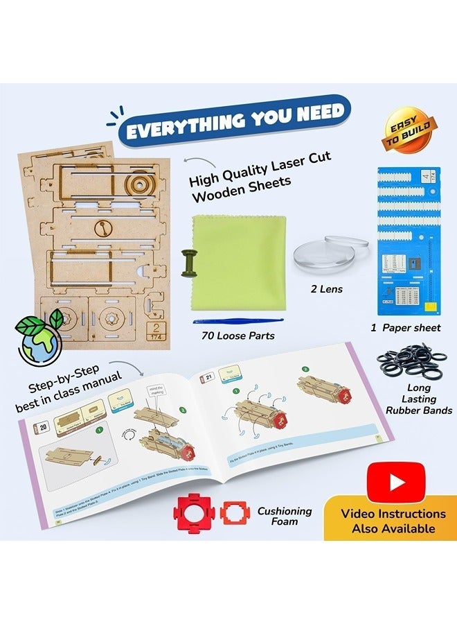 Smartivity Telescope DIY S.T.E.M Educational Toy (Beige, SMRT1174) for Kids – Learn Optics, Lens Systems & Magnification | Adjustable Focus | Explorer Science Kit - Image 2