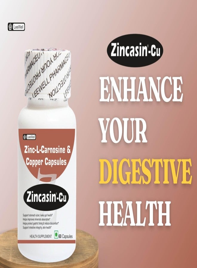 Zincasin -CU contains Zinc L carnosine with Copper Supplement | Support Leaky Gut Care, immunity, Stomach Ulcer & Mucus Membrane layer Protection Supplement - 60 Capsules - Image 3