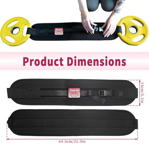 Srjornth Pro Portable Hip Thrust Belt - Premium Booty Builder for Dumbbell & Kettlebell Workouts | Gym, Home & Travel Glute Trainer | Lightweight & Foldable Design | Attached is a Velcro badge |Slip-Resistant Padding for Hip Protection (Black) - Image 4