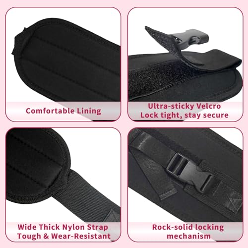 Srjornth Pro Portable Hip Thrust Belt - Premium Booty Builder for Dumbbell & Kettlebell Workouts | Gym, Home & Travel Glute Trainer | Lightweight & Foldable Design | Attached is a Velcro badge |Slip-Resistant Padding for Hip Protection (Black) - Image 5