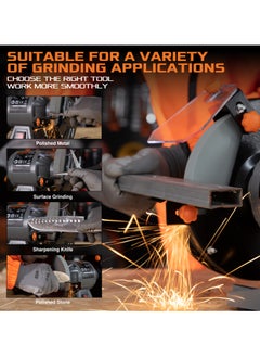 KSEIBI Bench Grinder,200mm,350w, Variable Speed, Two Grinding Wheels, For Sharpening, Grinding Application, Sharpening Tools, Removing Rust, Ideal for Sharpening Chisels, Drill Bits, Shaping Metal.  - Image 5